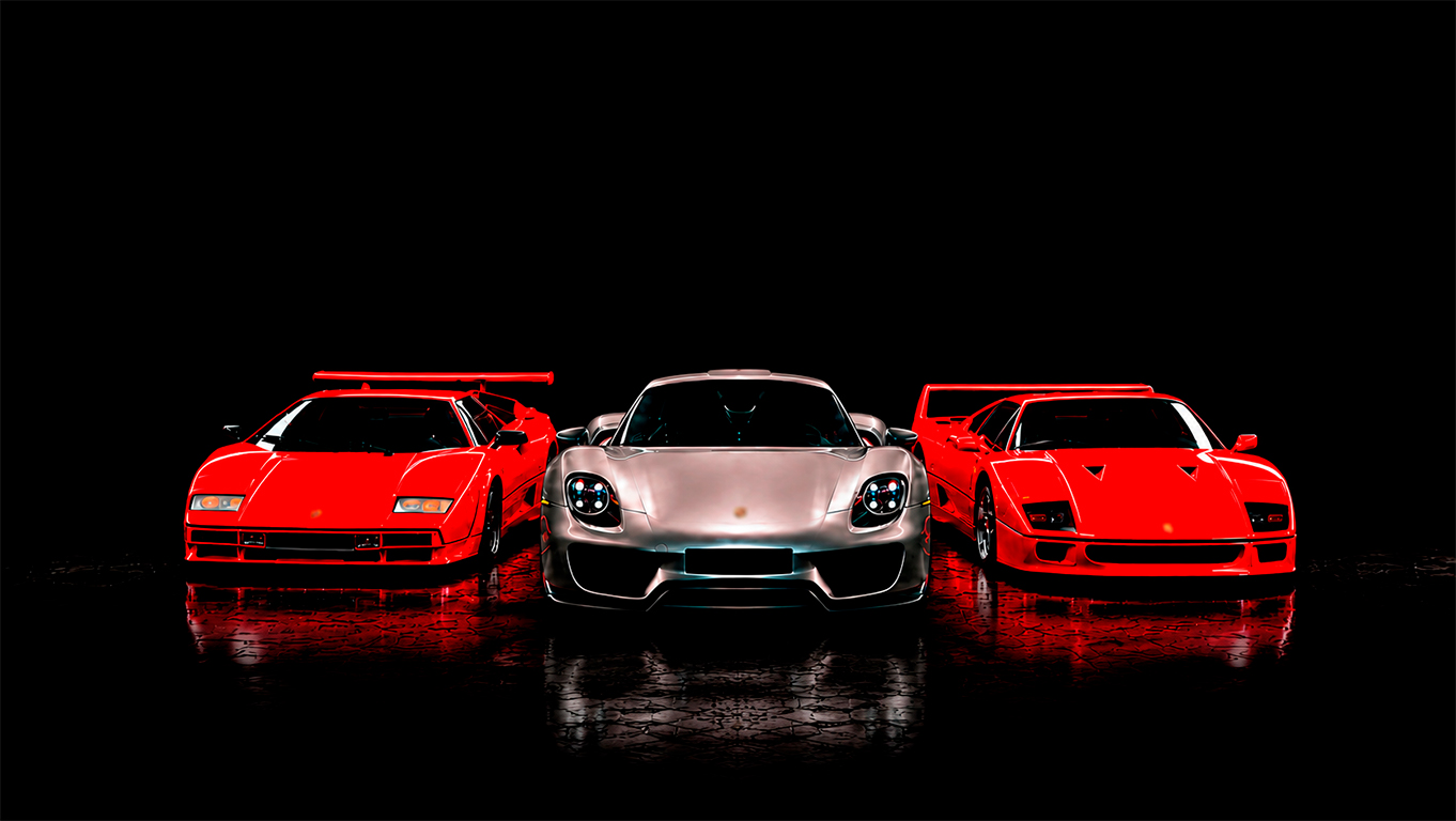 Automóviles premium reunidos en el evento